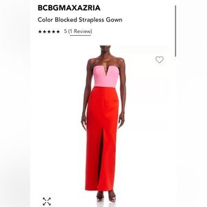 BCBGMAXAZRIA Color Blocked Strapless Gown